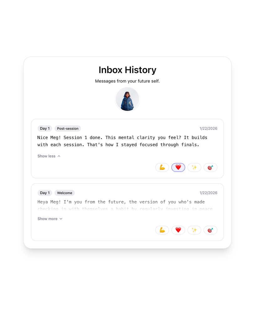 Message history and settings — screen 1