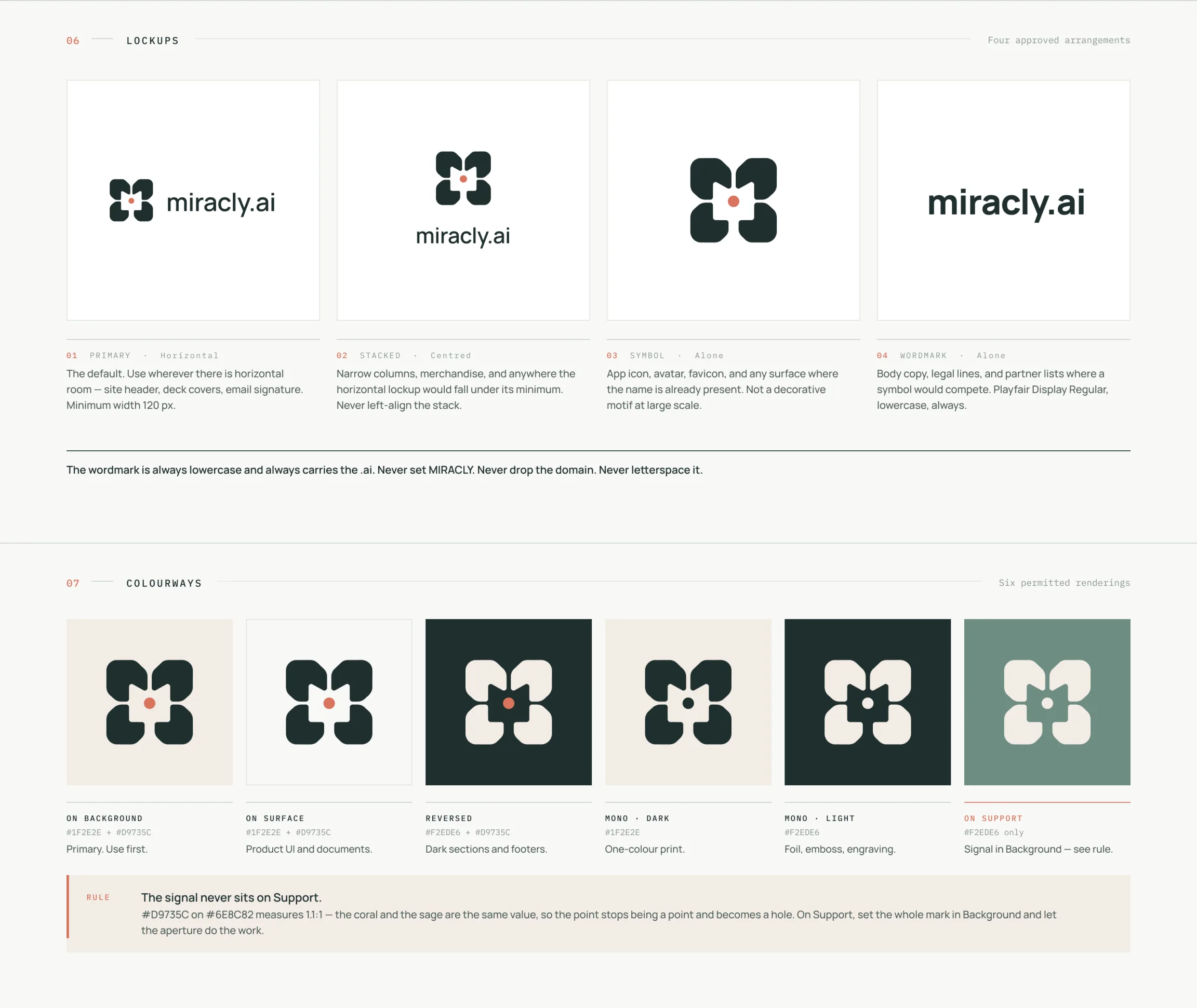 The horizontal, stacked, symbol and wordmark lockups, and the mark in six colourways
