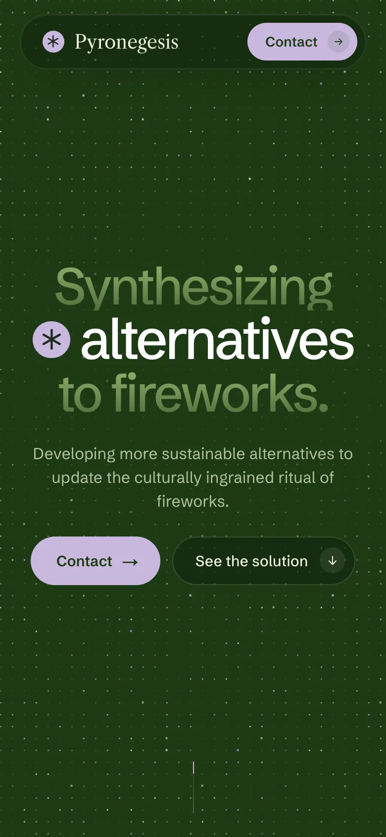 The Pyronegesis home page on a phone